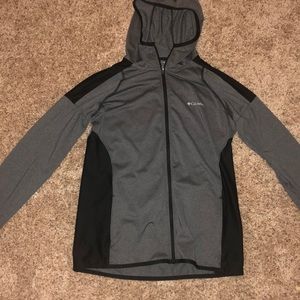 Grey and black Columbia athletic jacket